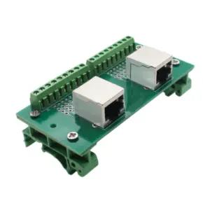 RJ45 Breakout Board 2 RJ45 Jacks and 2 *8pins Terminal Blocks DIN Rail