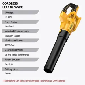 Electric Goddess Cordless Brushless Handheld Leaf Hair Drier Courtyard/Home Air Blower for 18V Battery Pin