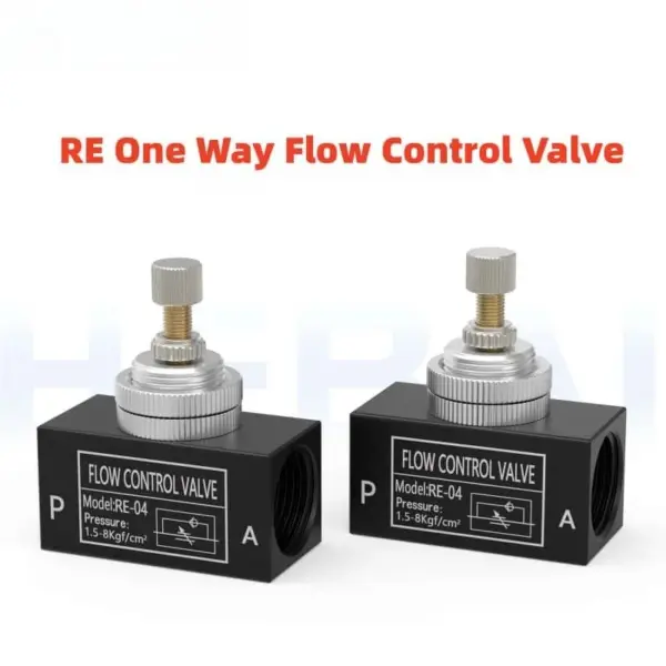 RE One Way Flow Control Valve Pneumatic Speed Controller Adjustable Throttle Air Valve 1/8" 1/4" 3/8" 1/2"NPT