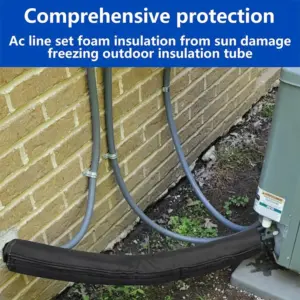72x10.2inch Universal Air Conditioner Hose Cover Wrap Self-adhesive Foam Pipe Insulation Sleeve Aluminum Foil AC Insulated Hose