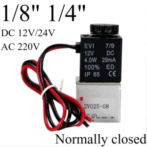 Normally Closed brass Solenoid Valve 1/4" 1/8" DC 12V 24V 110V 220V 2 Way Direct-acting Pneumatic Valves For Water Air Gas Hot
