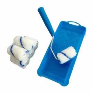 High-Density Fabric Paint Rollers Set Lint-Free 2Inch Paint Roller Tray Smooth Finish Mini Paint Roller Painting Walls