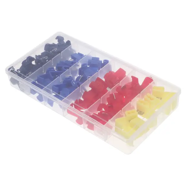 65Pcs Quick Splice Wire Connectors Kit T-Type Solderless Electrical Connectors for Automotive Marine Household Wiring Crimp