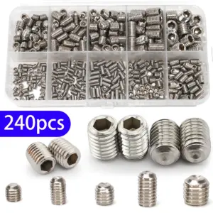 240pcs/Stainless Steel Hex Head Machine Screws-Concealed Headless Bolts, Handle Screws, Safe, Secure, and Aesthetically Pleasing