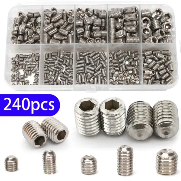 240pcs/Stainless Steel Hex Head Machine Screws-Concealed Headless Bolts, Handle Screws, Safe, Secure, and Aesthetically Pleasing