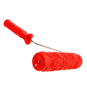 Patterned Paint Roller Wall Decoration Painting Tool with Embossing Texture Rubber Roller for DIY Home Renovation Drywall