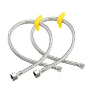 32-Inch Faucet Connector Flexible Hose Stainless Steel Braided Supply Line 1/2" FIP x 3/8" COMP Connects Kitchen sink to Water