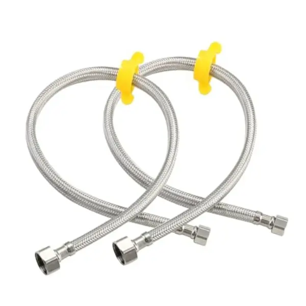 32-Inch Faucet Connector Flexible Hose Stainless Steel Braided Supply Line 1/2" FIP x 3/8" COMP Connects Kitchen sink to Water