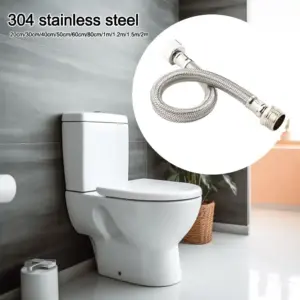 20-200CM Length Flexible Shower Hose Internal Threaded Stainless Steel Braided Hose External Threaded Adjustable Length