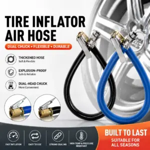 Tire Inflator Hose Tyre Hose Portable Air Compressor Pipe Rubber Air Rubber Hose for Car Motorbike Accessories