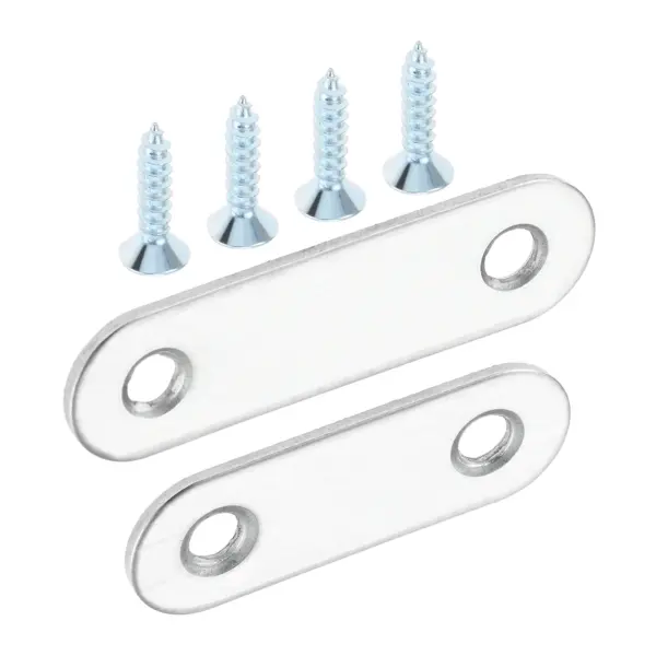 32Pcs Bracket with 64 Screws Fit for Repair Furniture Bookcase Table Chair Legs Beds Flat Straight Braces Fixed Connecting Plate