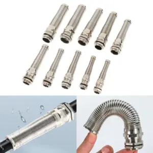 🌟IP68 Electrical Waterproof Strain Relief Anti-Bending Nickel-Plated Brass Cable Gland Connector Nylon Metal Cord Grips