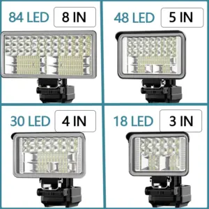 3/4/5/8-in For Makita LED floodlight flashlight work light portable Camping Tool 14.4-20V Lithium Battery Lamp With USB charger