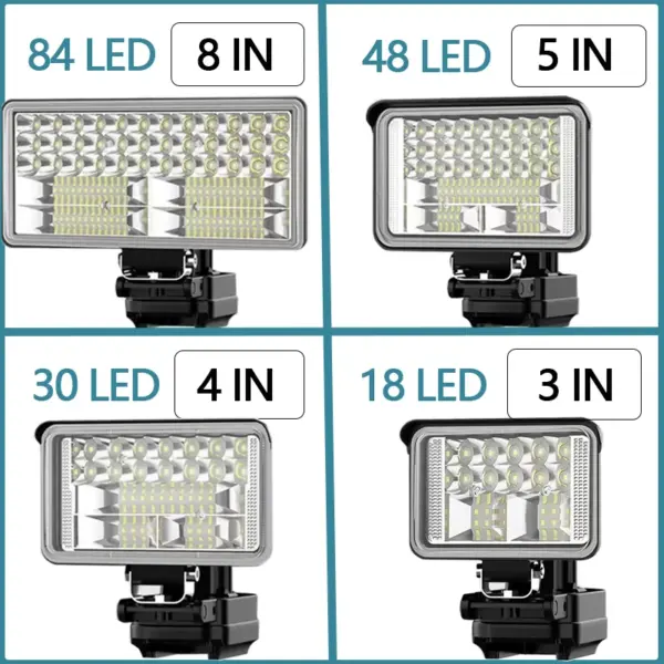 3/4/5/8-in For Makita LED floodlight flashlight work light portable Camping Tool 14.4-20V Lithium Battery Lamp With USB charger