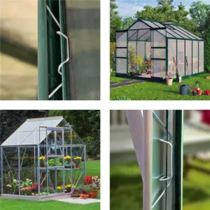 AT44-300Pcs Stainless Steel Greenhouse W Clips Spring Wire Glazing Glass Frame Fixing Clamp