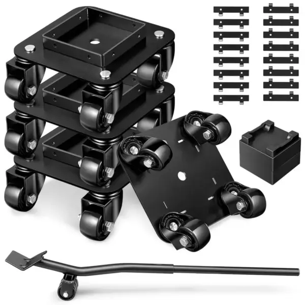 1500LBS Furniture Movers with Wheels, Heavy Duty Furniture Dolly Set of 4, Dolly Kit Furniture Lifter Tool with Removeable Baffl