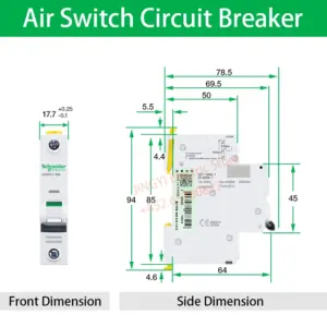 Schneider Electric Acti 9 iC65N Miniature Circuit Breaker C Curve 6A 10A 16A 20A 25A 32A 40A iC65N MCB Air Switch A9F18110