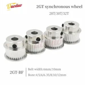 3D Printer Parts GT2 Timing Pulley 2GT 28T/30T/32T Tooth Teeth Bore 4/5/6/6.35/8/10/12mm ,Synchronous Wheels Width 6/10/mm Belt
