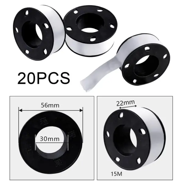 20Pcs PTFE Thread Seal Tapes 10Meters x 19mm Accessories Waterproof Multipurpose