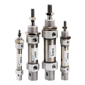 High Quality MI10/12/16/20/25 Small Air Pneumatic Cylinder Piston 10-150mm Stroke Stainless Steel Double Action Mini Cylinders