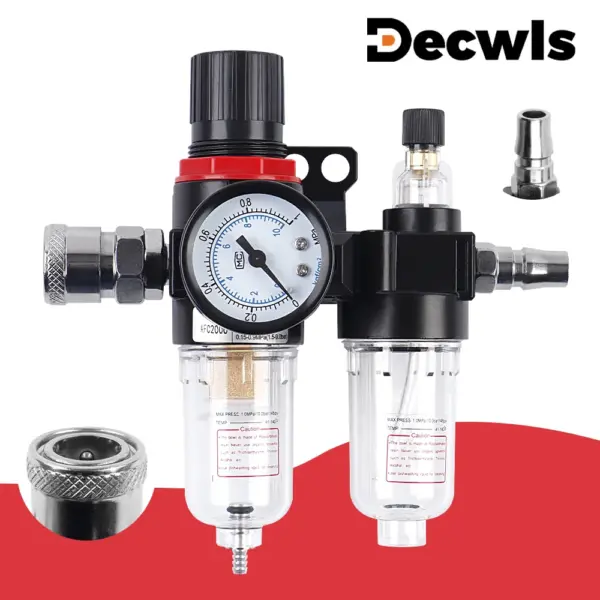 AFC2000 Air Pressure Regulator For Air Compressor,Oil-water Separator, Copper Filter Element, Including Lubricating Oil Atomizer