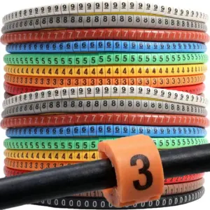 500/2000 Labels Insulated Cable Marker Wire Labels PVC Wire Marking Cable Sleeves 0 To 9 Colored Wiring Accessories