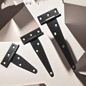 Heavy Duty T Hinge Gate Fence Barn Door Outdoor Villa Folding Black Extended Hinge