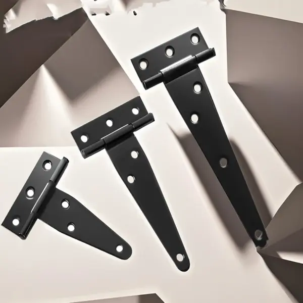 Heavy Duty T Hinge Gate Fence Barn Door Outdoor Villa Folding Black Extended Hinge