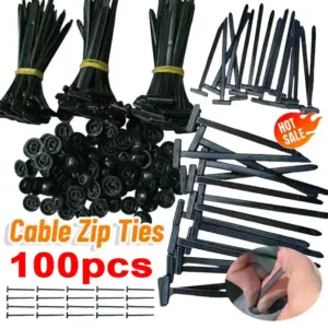 100Pcs Self-locking Nylon Universal Cable Tie Buckle Plastic Fixed Strap Iron Cable Gap Car Instrument Zip Ties