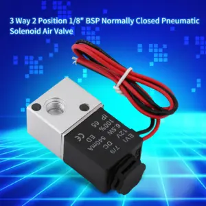 3V1‑06  12V/24V 3 Way 2 Position 1/8"  Normally Closed Pneumatic Solenoid Air Valve NC Solenoid Valve Solenoid Air Valve