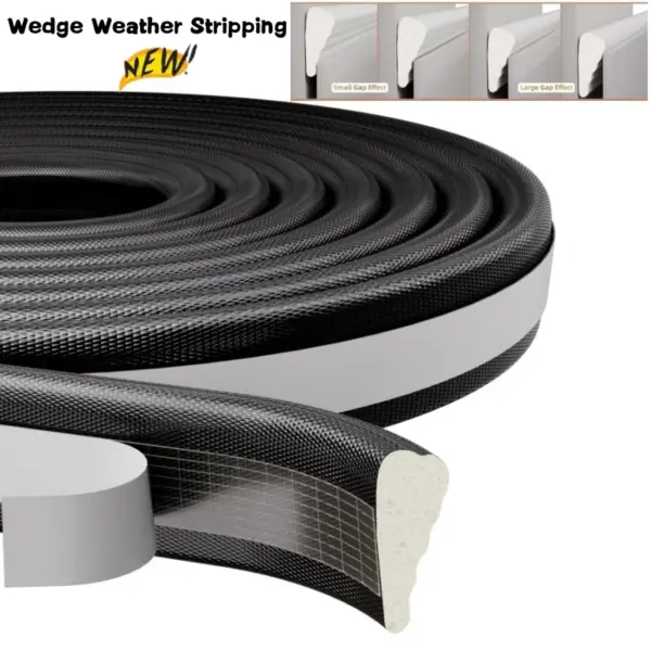 New 3M/6M Acoustic Insulation Foam Wedge Door Weather Stripping, Windows Seal Strip, Door Frame Gap Filler for 4.5-9mm Gaps Seal