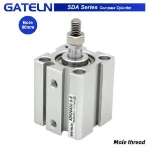 SDA80-B air pneumatic cylinder double acting compact cylinder male thread