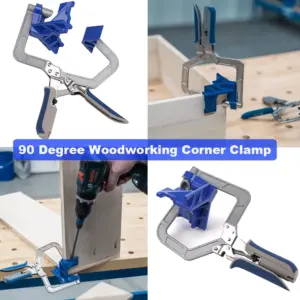 Auto-adjustable 90 Degree Right Angle Woodworking Corner Clamp Quick Clamp Pliers Picture Frame Corner Clip Hand Tool T-Clamp