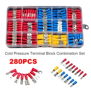280Pcs Assorted Female Male Crimp Spade Terminals Electrical Wire Crimp Butt Ring Fork Set Male Female Insulated Terminals