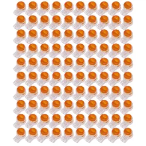 100 Pieces Yellow Button Gel Filled Phone Wire Butt Splice UY Connector 2 Port