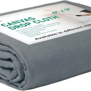 Canvas Drop Cloth for Painting 4x5 ft - All Purpose Tarp for Floor & Furniture Protection, Recycled Cotton