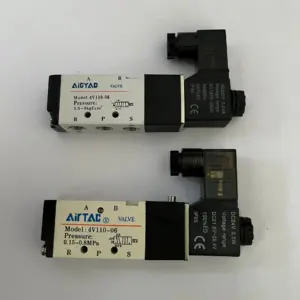 1PC Pneumatic Airtac Solenoid Air Valve 5 Port 2 Position 2/5 Way 1/8" BSP 4V110-06 With Wire DC 12V 24V AC110V 220V