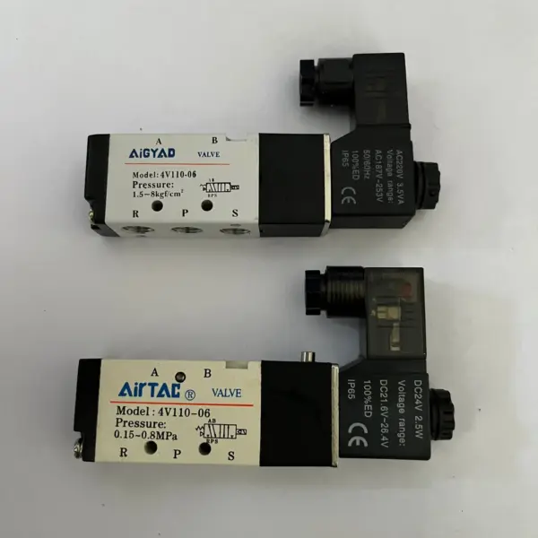 1PC Pneumatic Airtac Solenoid Air Valve 5 Port 2 Position 2/5 Way 1/8" BSP 4V110-06 With Wire DC 12V 24V AC110V 220V