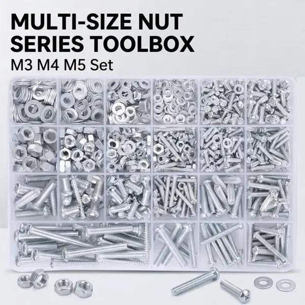 1/5 BOXES M3 M4 M5 Combination Set Half Round Head Cross Screw Nut Nut Nut Bolt Shim Assortment Kit