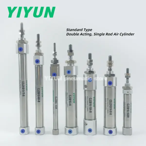 CDJ2B10 CDJ2B16-10 15 20 25 30 35 45 50 60 75 100 125 150 175 200-B YIYUN Double Acting, Single Rod Air Cylinder CJ2 Series