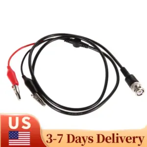 2 Pcs 110cm BNC Q9 To Dual Alligator Clip Oscilloscope Test Probe Leads Cables BNC Test Leads Kit for Electrical Working