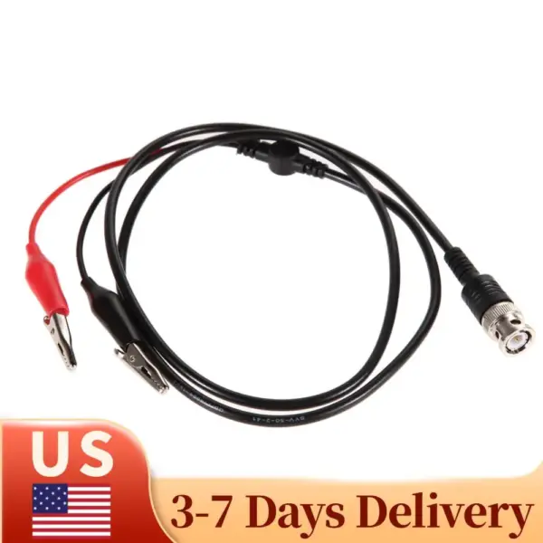 2 Pcs 110cm BNC Q9 To Dual Alligator Clip Oscilloscope Test Probe Leads Cables BNC Test Leads Kit for Electrical Working