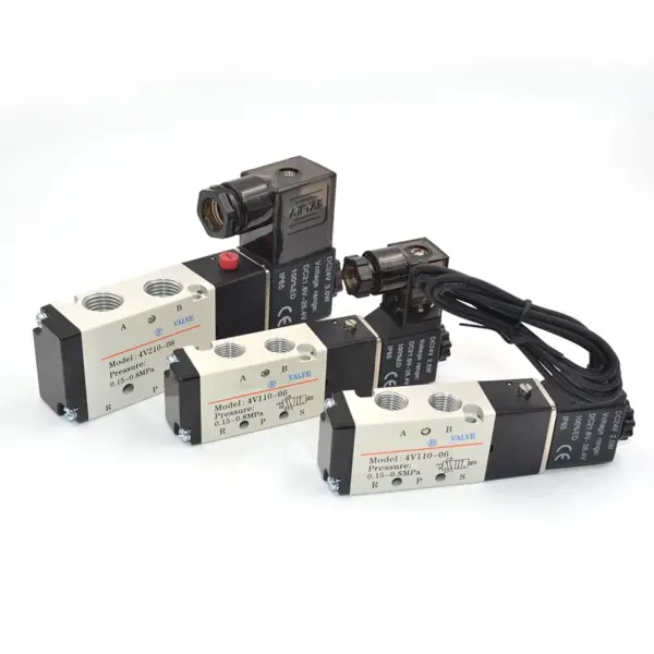 5/2 Way Electric Solenoid Valve Reset Control Valve 4V210-08 4V310-10 4V410-15 Gas Waterproof and Dust-proof Dump Valve
