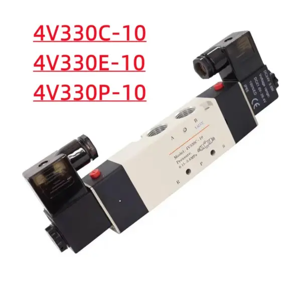 4V Series Pneumatic Valve 5/2 5/3 Air Electromagnetic AC220V DC24V DC12V Solenoid Valves Controller4V330P 4V330E 4V330C -10