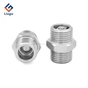304 Stainless Steel Hex Straight One-Way Check Valve, Double Male Thread Non-Return Valve, 1/4"1/2"3/4" for Water Air Oil Steam