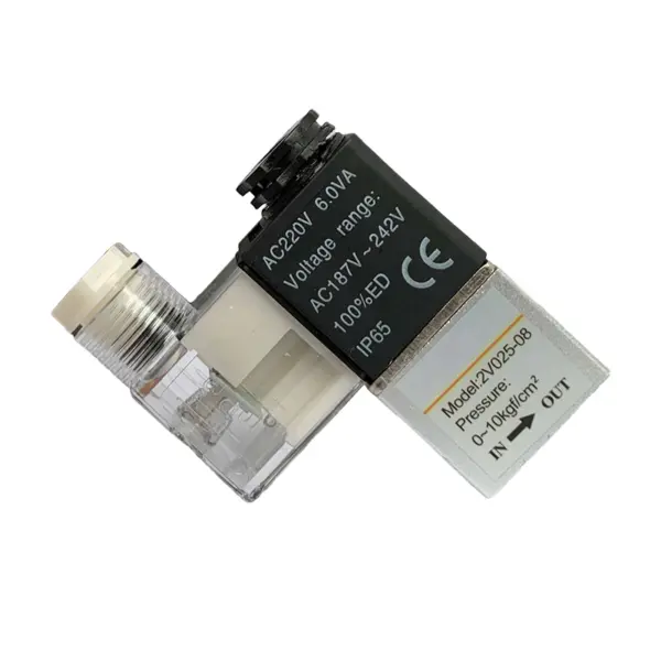 2V025-08 2V025-06 1/4 1/8 For Air Solenoid Valve Pneumatic Control Valves Normally Closed DC 12V 24V 220V 110V 2 Way 2 Position