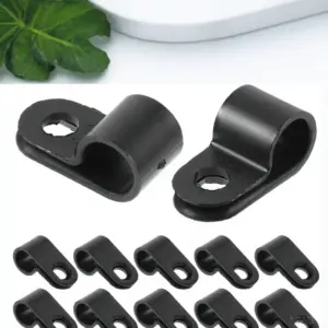 100Pcs Cord Clips 7.9mm Strong Cable Clamps for Rope Lights Wires Cords Outdoor Indoor Use Sturdy Aging Resistant Mounting