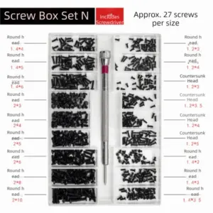 Tool Kit Assorted Mini Screws Set Silver Cross Repair Tool Kit Boxed Micro Screws Watch Repair