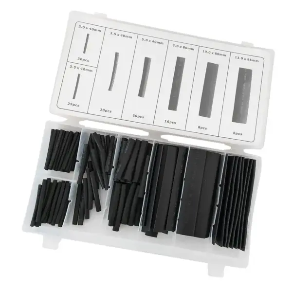 Heat Shrink Tubing Sleeve Set Black Waterproof Shrink Tube Wire Wrap Electrical Cable Kit for Home Repair