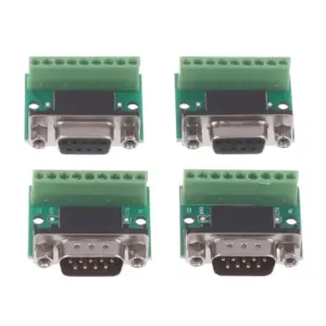 "RS232 RS485 DB9 Connector Kit, 9-Pin Male/Female Terminal Module, 5pcs"